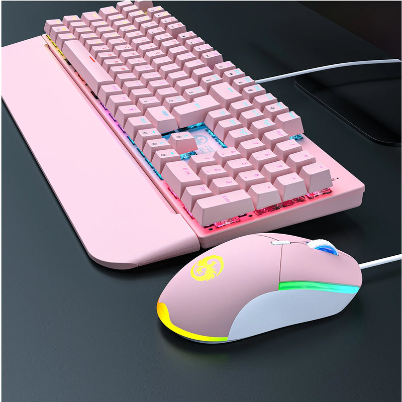 Teclado Mecânico e Mouse Gamer Abnt2 Usb 3200 Dpi Luuk