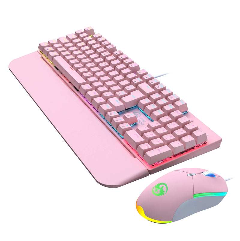 Teclado Mecânico e Mouse Gamer Abnt2 Usb 3200 Dpi Luuk