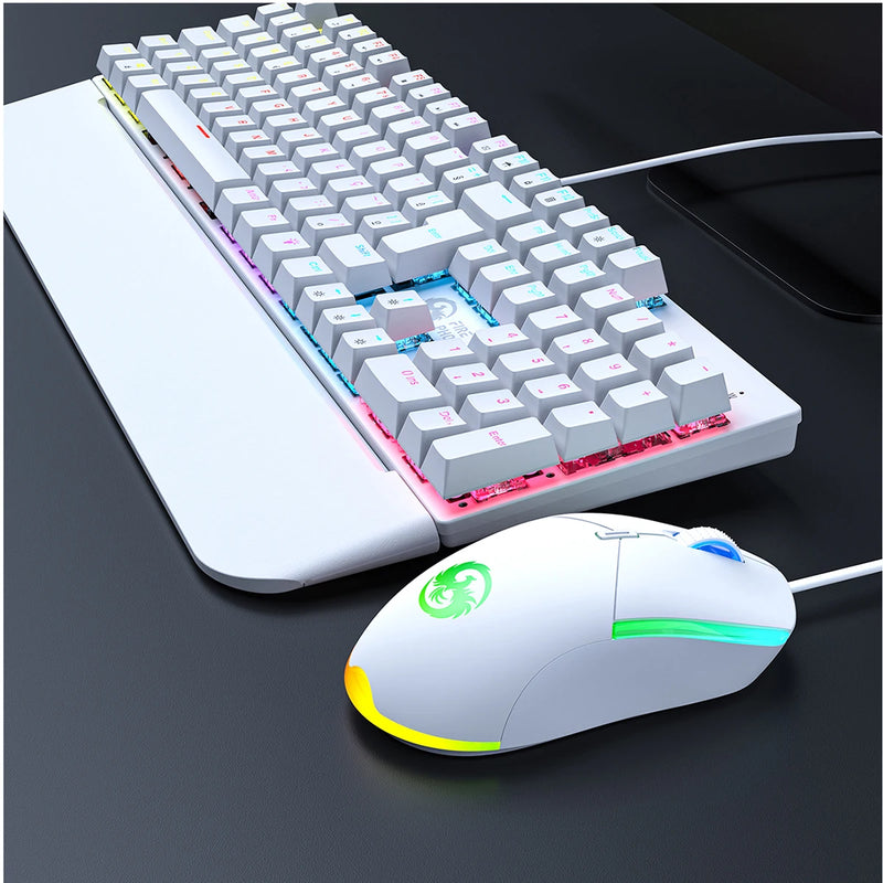 Teclado Mecânico e Mouse Gamer Abnt2 Usb 3200 Dpi Luuk