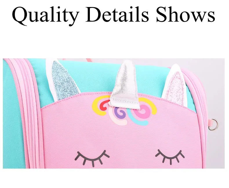 Mochila com Rodinhas Cartoon Unicorn School e Arstronauta com 2 e 6 Rodinhas