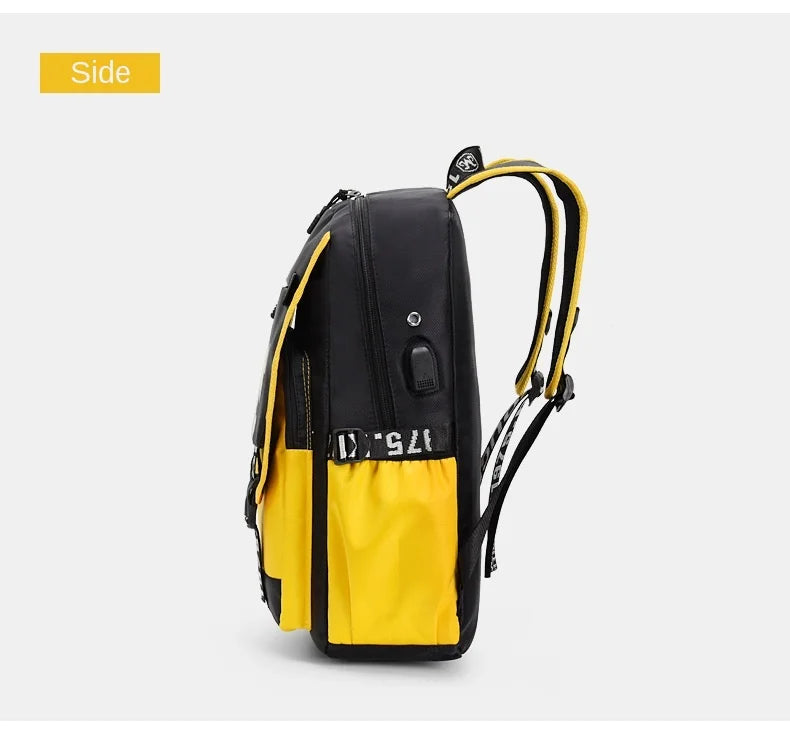 Mochila Pikachu Tamanho Grande com Entrada USB