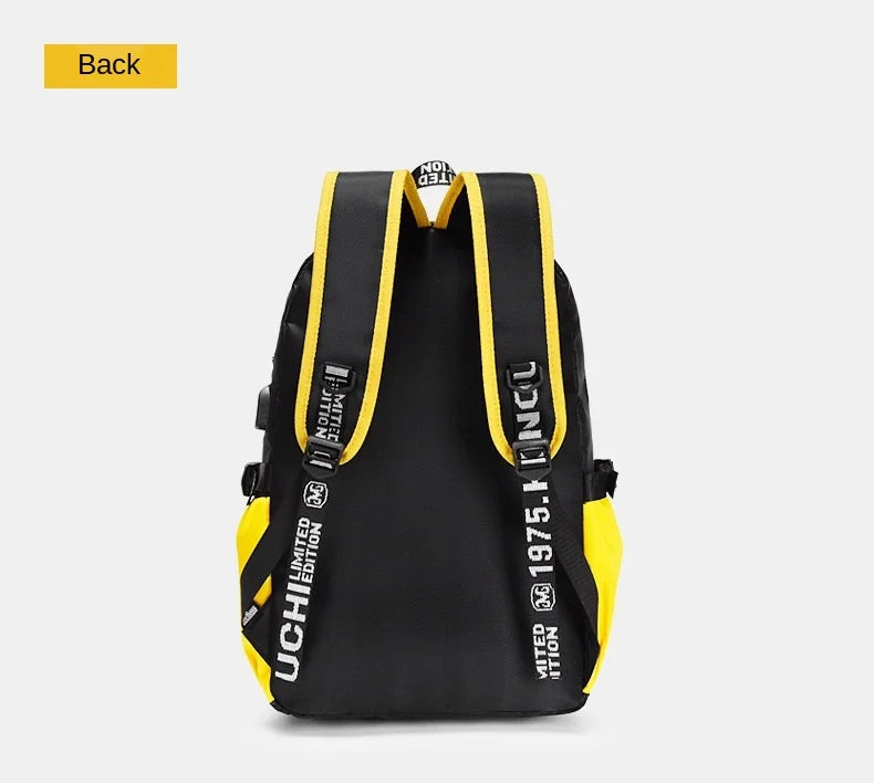 Mochila Pikachu Tamanho Grande com Entrada USB