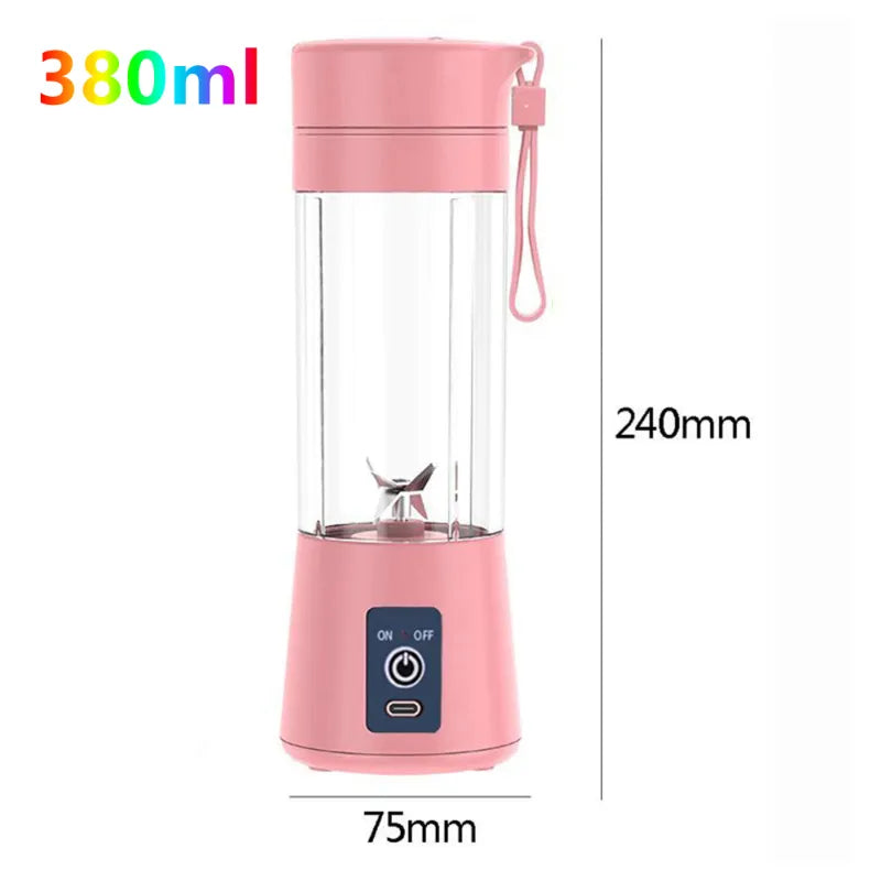 Mini Liquidificador Portátil Shake Take Recarregável Com 6 Lâmina 380ml