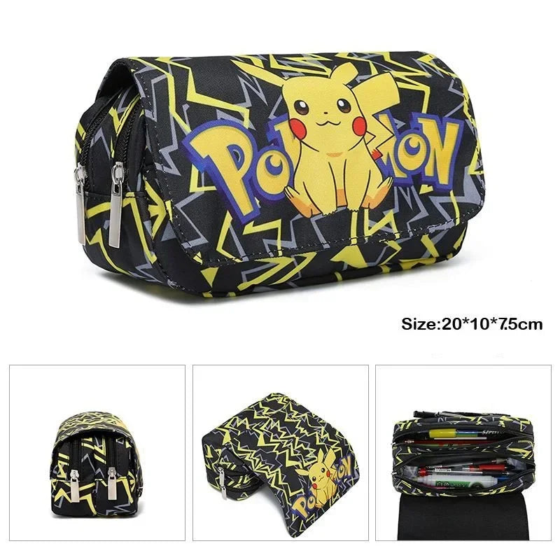 Kit 3 em 1 Pokémon - Mochila, Bolsa Térmica e Estojo (Pikachu)