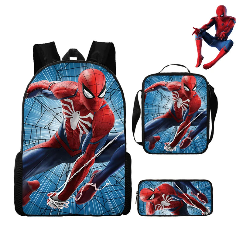 Kit com 3 peças Mochila Homem-aranha prova d'água