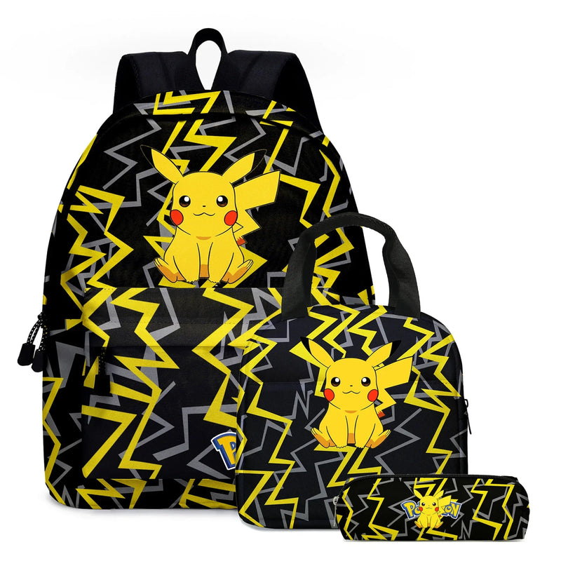 Kit 3 em 1 Pokémon - Mochila, Bolsa Térmica e Estojo (Pikachu)