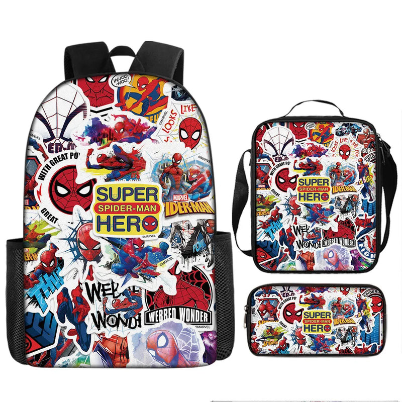 Kit com 3 peças Mochila Homem-aranha prova d'água