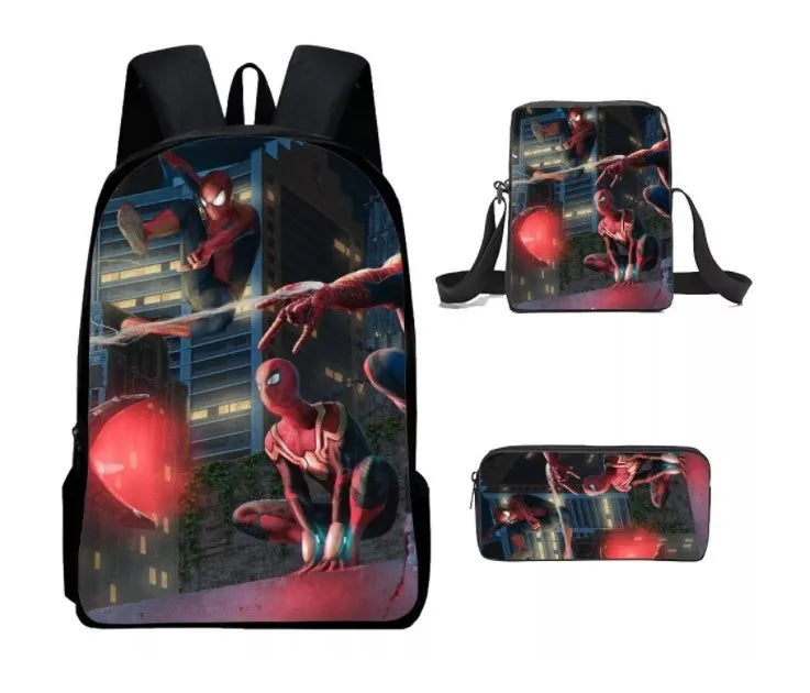 Kit com 3 peças Mochila Homem-aranha prova d'água