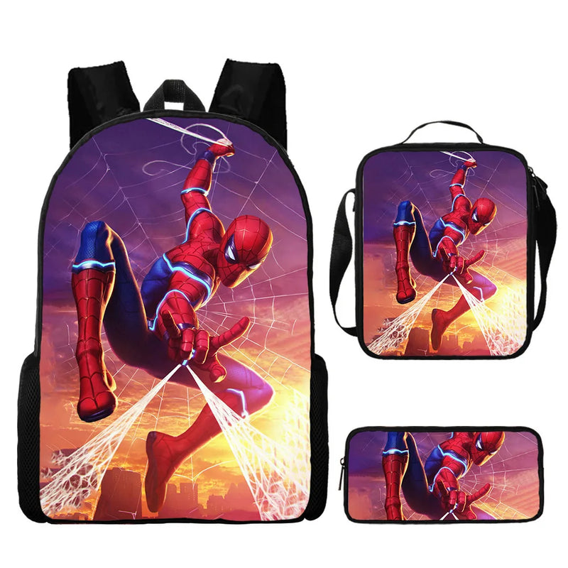 Kit com 3 peças Mochila Homem-aranha prova d'água