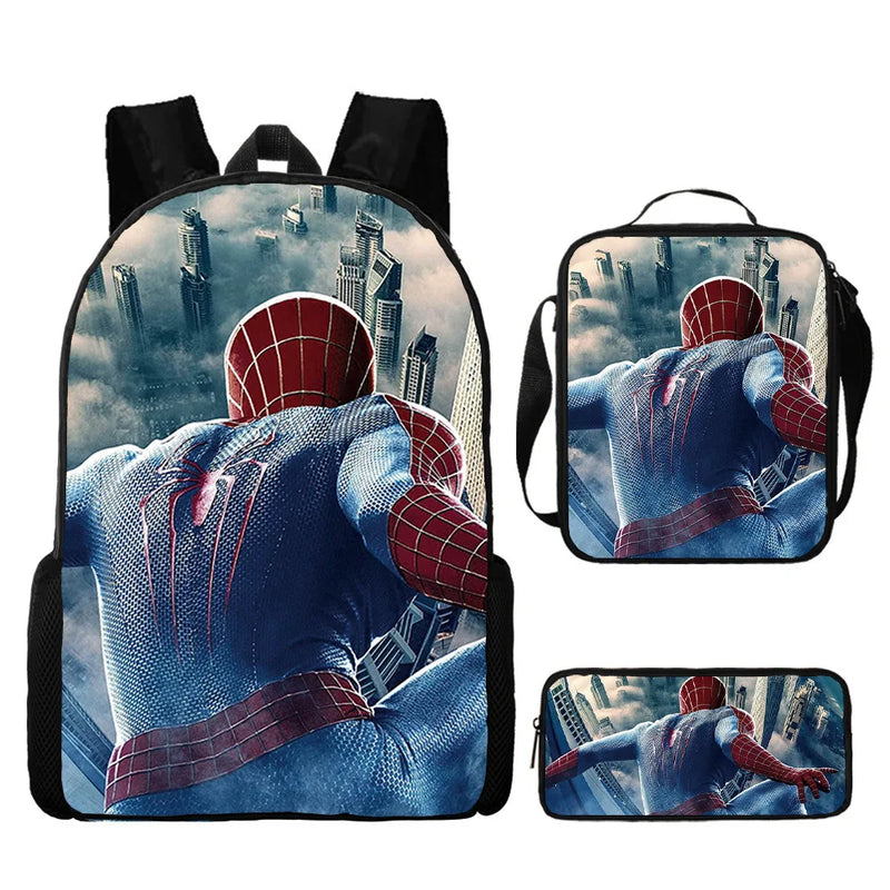 Kit com 3 peças Mochila Homem-aranha prova d'água