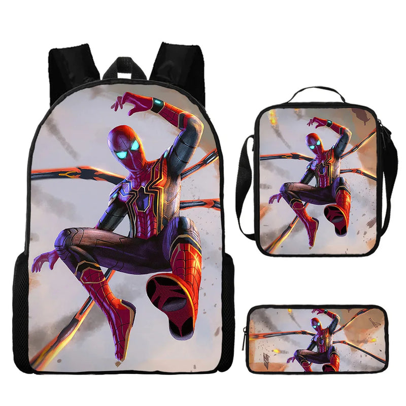 Kit com 3 peças Mochila Homem-aranha prova d'água