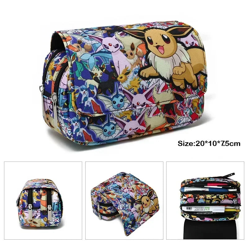 Kit 3 em 1 Pokémon - Mochila, Bolsa Térmica e Estojo (Pikachu)