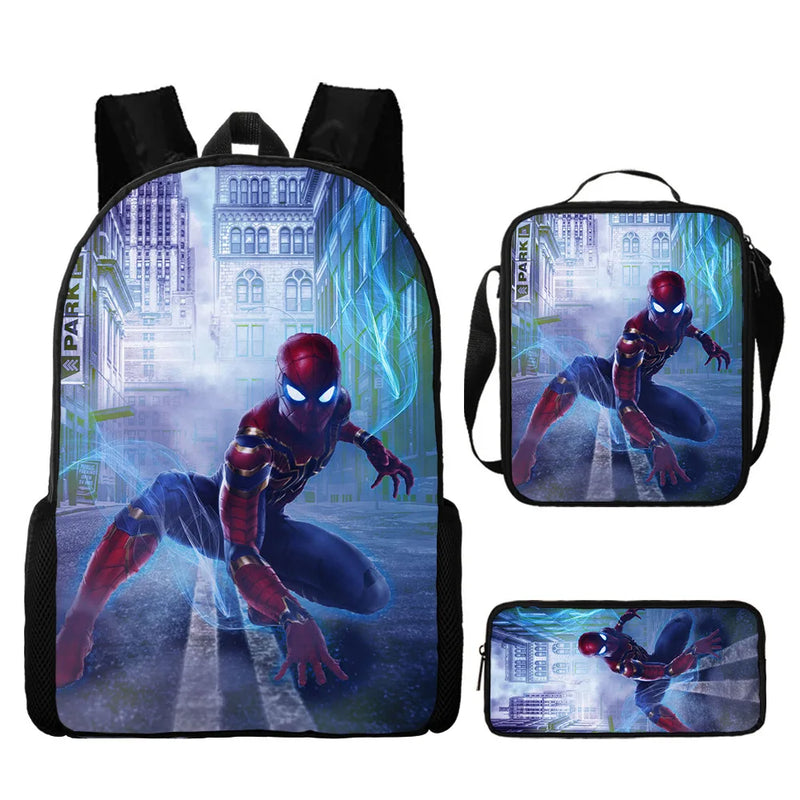 Kit com 3 peças Mochila Homem-aranha prova d'água