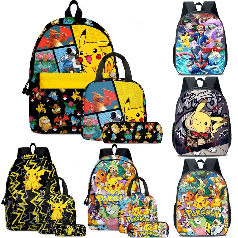 Kit 3 em 1 Pokémon - Mochila, Bolsa Térmica e Estojo (Pikachu)