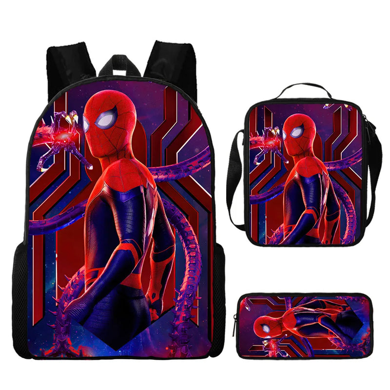 Kit com 3 peças Mochila Homem-aranha prova d'água