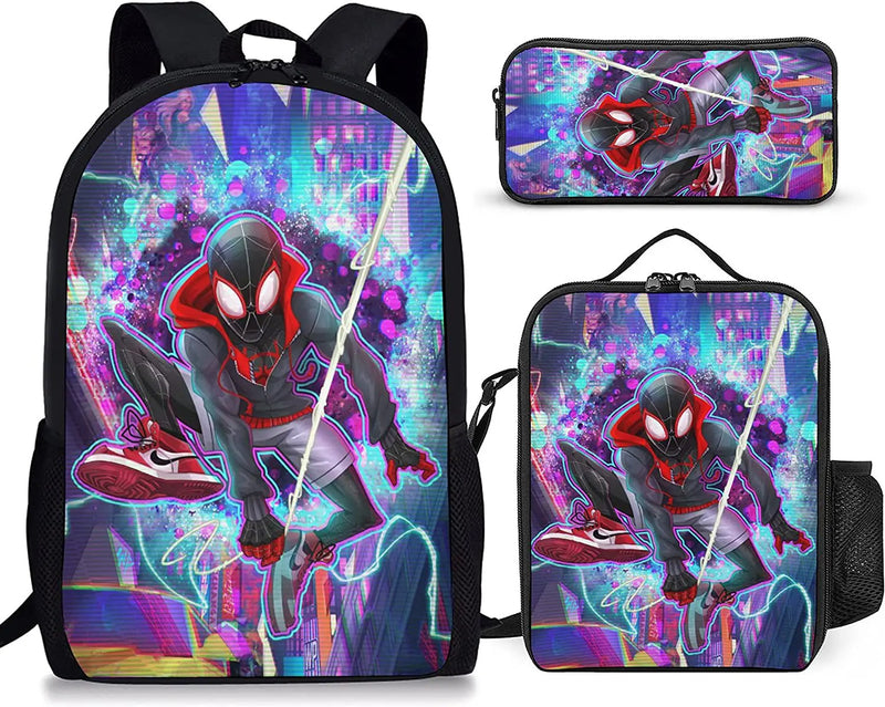 Kit com 3 peças Mochila Homem-aranha prova d'água