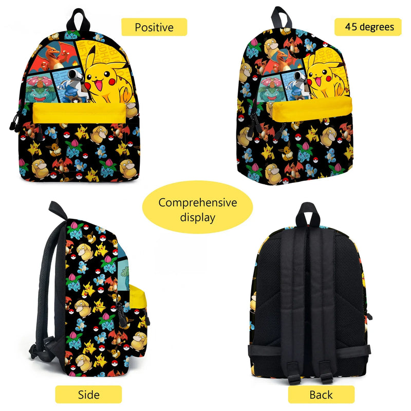 Kit 3 em 1 Pokémon - Mochila, Bolsa Térmica e Estojo (Pikachu)