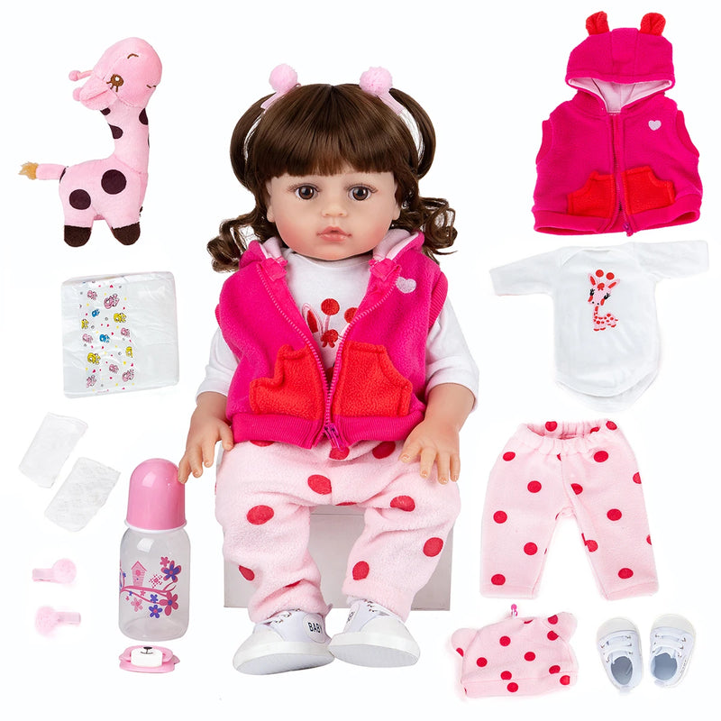 Bebê Boneca Reborn 48cm de Silicone a Prova D'água