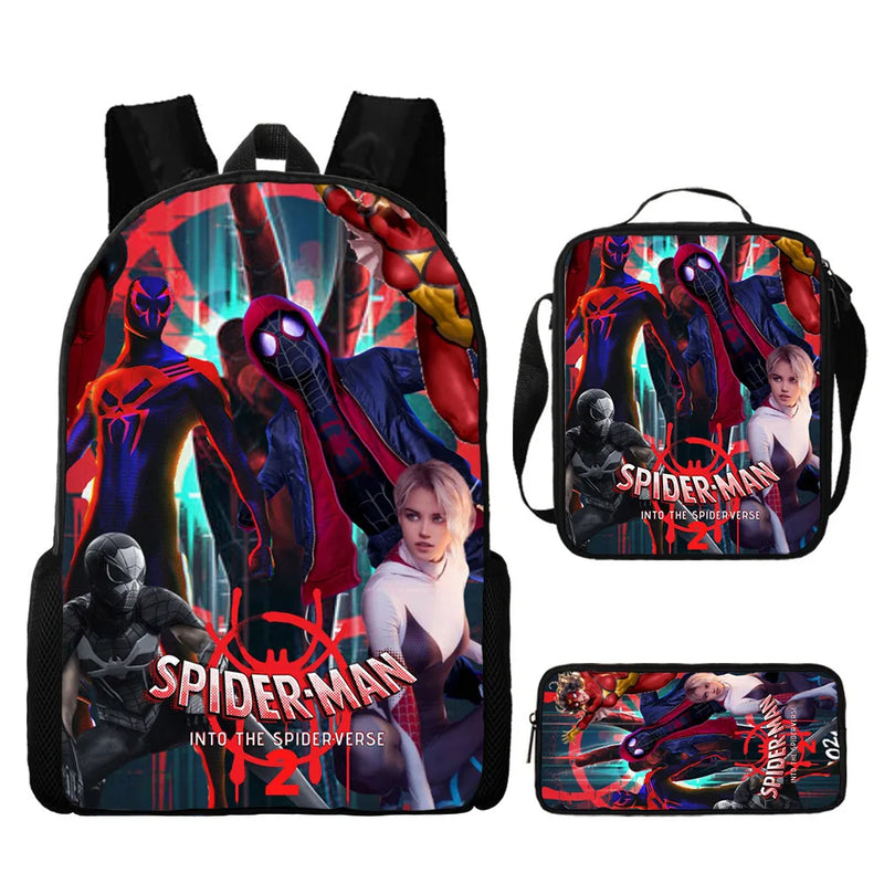 Kit com 3 peças Mochila Homem-aranha prova d'água