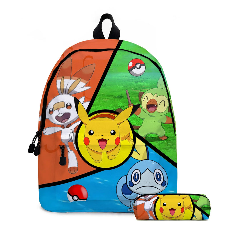 Kit 3 em 1 Pokémon - Mochila, Bolsa Térmica e Estojo (Pikachu)