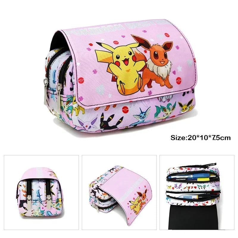 Kit 3 em 1 Pokémon - Mochila, Bolsa Térmica e Estojo (Pikachu)