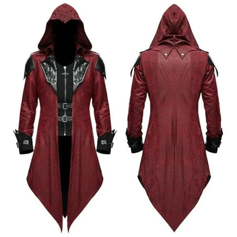 Jaqueta/Casaco Medieval com Capuz Estilo Assassin’s Creed