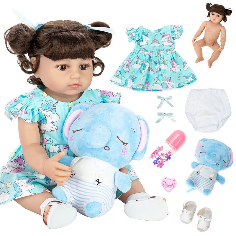 Bebê Boneca Reborn 48cm de Silicone a Prova D'água