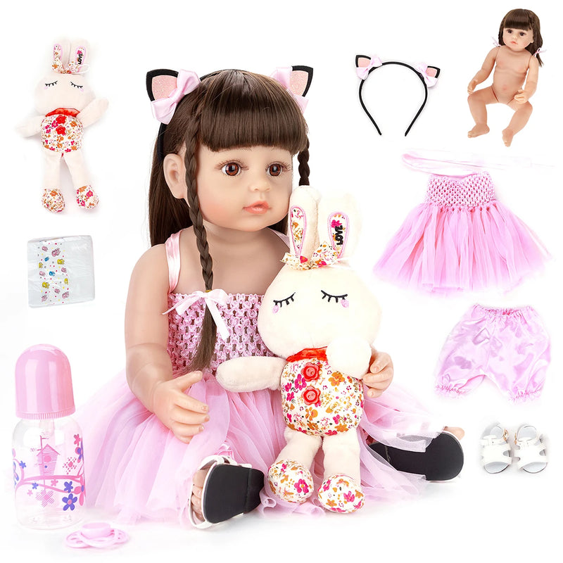 Bebê Boneca Reborn 48cm de Silicone a Prova D'água