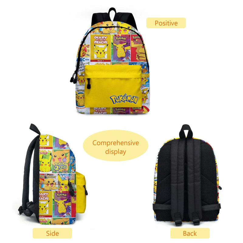 Kit 3 em 1 Pokémon - Mochila, Bolsa Térmica e Estojo (Pikachu)