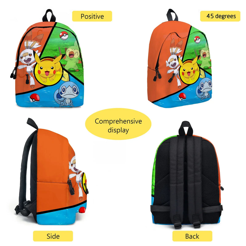 Kit 3 em 1 Pokémon - Mochila, Bolsa Térmica e Estojo (Pikachu)