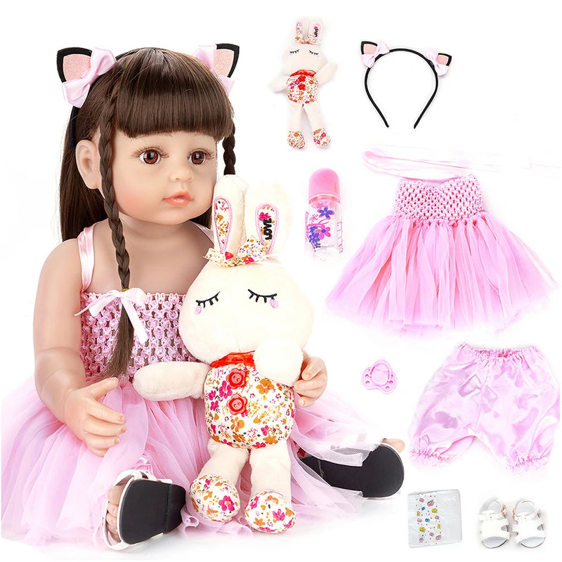 Bebê Boneca Reborn 48cm de Silicone a Prova D'água