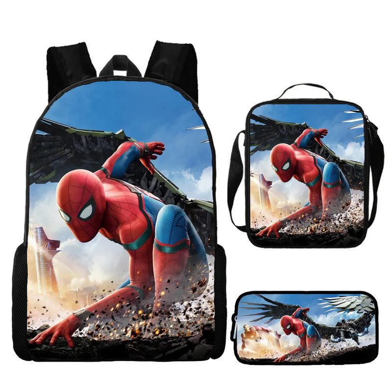 Kit com 3 peças Mochila Homem-aranha prova d'água