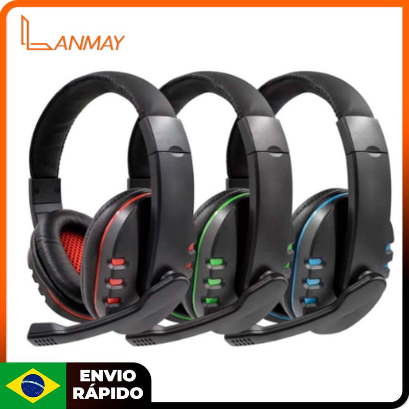 Headphone Jogos com Microfone e Retroiluminação RGB PC, XONE, PS3, PS4 (com fio)