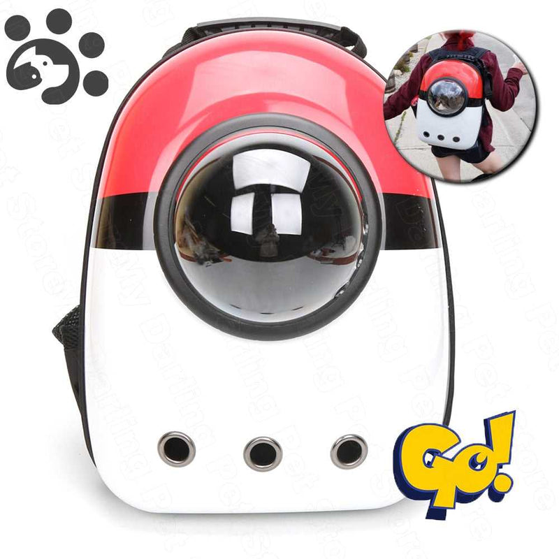 Mochila para Pets Pokémon em Designer Pokébola Vermelha/Azul (Outros Modelos)