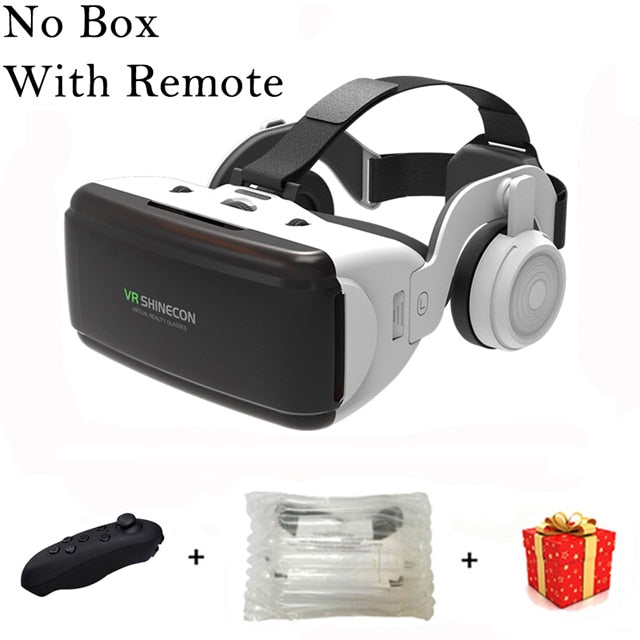 VR Shinecon 3D Glasses com Headsphone e Controle Gamepad/ Remoto