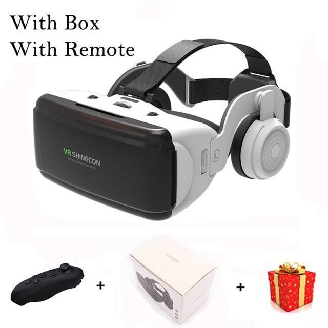 VR Shinecon 3D Glasses com Headsphone e Controle Gamepad/ Remoto