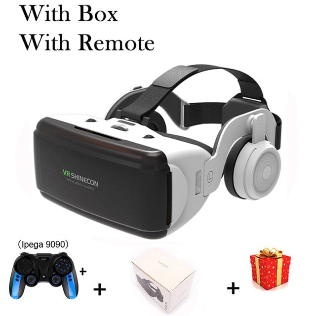 VR Shinecon 3D Glasses com Headsphone e Controle Gamepad/ Remoto