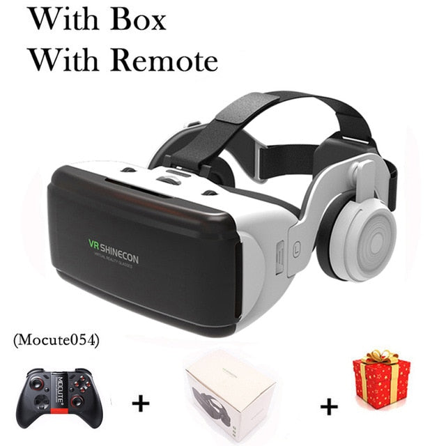 VR Shinecon 3D Glasses com Headsphone e Controle Gamepad/ Remoto