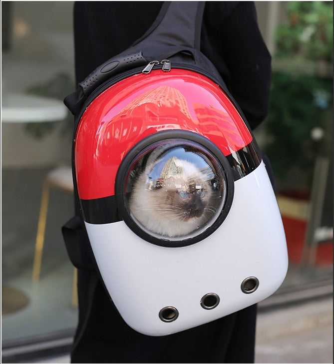 Mochila para Pets Pokémon em Designer Pokébola Vermelha/Azul (Outros Modelos)